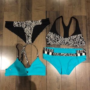🍋Lululemon 4 piece Shanti Reversible bikini set